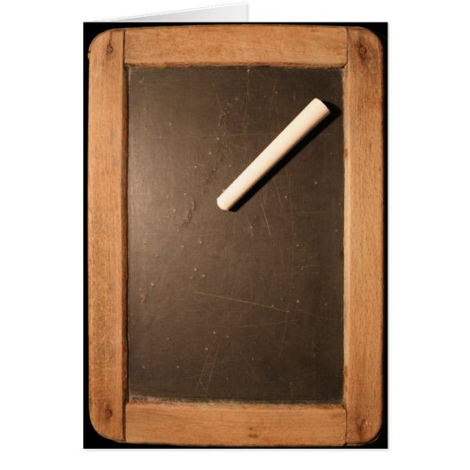チョークGカードが付いているArdoiseのヴィンテージの学校の石板 (正面)