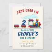 チョーチュー列車 乗り物 交通機関 誕生日 招待状 (正面)