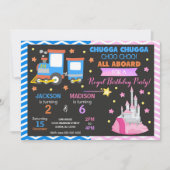 チョーチョートレインとプリンセスの合同誕生日 招待状 (正面)