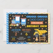 チョーチョートレインと建設の合同誕生日 招待状 (正面)