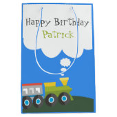 チョーチョートレイン誕生日 ミディアムペーパーバッグ (正面)