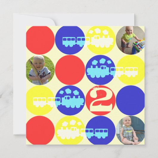 チョーチョードット誕生日パーティーフォト招待状 招待状 (正面)