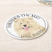 チョーパーソナライズされたドッグ結婚ズ ラウンドペーパーコースター (アングル)