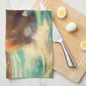 チョービーチサーフィン絵画ズ キッチンタオル (四つ折り)