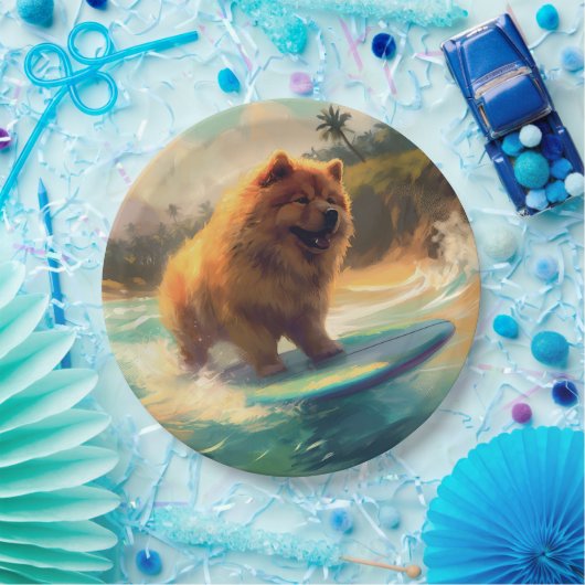 チョービーチサーフィン絵画ズ ペーパープレート (パーティー)