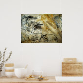 チョーベットケーブの馬と他の野生動物絵画の数 ポスター (キッチン)