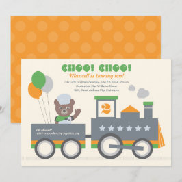 チョー チョー トレイン オレンジ クマ 運転手 誕生日 招待状