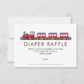 チョーCHOOトレインベビーシャワーおむつラッフルチケット 招待状 (正面)