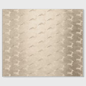 チヨコ銅バラ金ゴールドトナカイ模様 ラッピングペーパー (フラット)