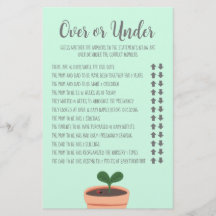 チラシの上または下の赤ちゃんシャワーゲーム