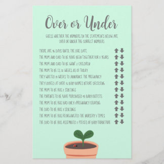 チラシの上または下の赤ちゃんシャワーゲーム チラシ