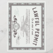 チラシを持って欲しいものを行うことを合法的に許可する チラシ (正面)