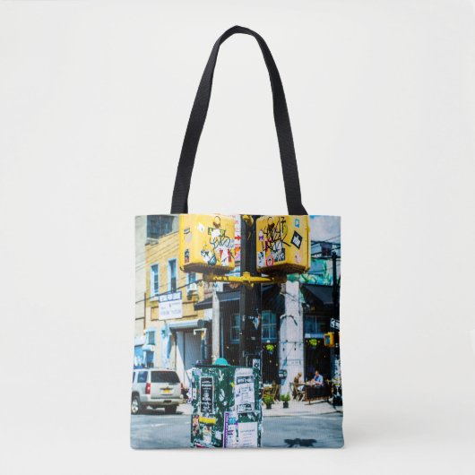 チラシ入り黄黒柱 トートバッグ (正面)