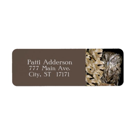 チラチラするフクロウ ラベル (正面)