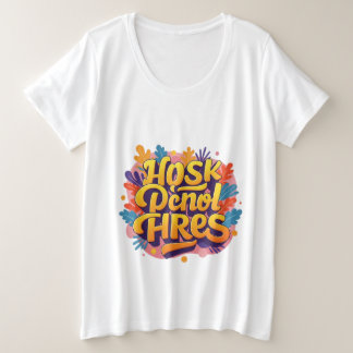 チラチラと元気を出す プラスサイズTシャツ