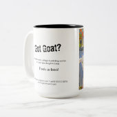 チラチラ！ヤギのマグ – おもしろいすべてのカップでヤギ！ ツートーンマグカップ (正面左)