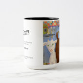 チラチラ！ヤギのマグ – おもしろいすべてのカップでヤギ！ ツートーンマグカップ (中央)