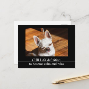 チラックスChihuahua眠リラックスい舌アウト写真 ポストカード