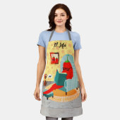 チリおもしろいチリ唐辛子チワフアフメキシコ料理 エプロン (着用した状態)