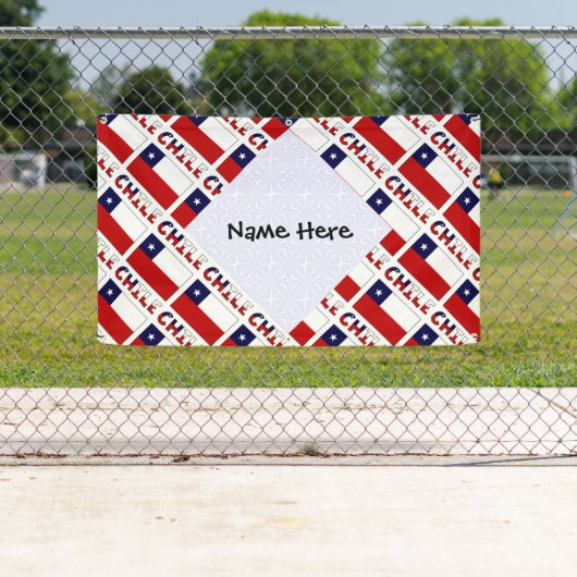 チリおよびチリ国旗のタイル張りパーソナライズされた 横断幕 (インサイチュ)