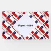 チリおよびチリ国旗のタイル張りパーソナライズされた 横断幕 (横)