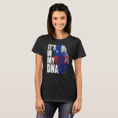 チリとニュージーランドのミックスDNA伝統国旗 Tシャツ (正面フル)