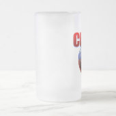チリのギアのチリのロゴのサッカーボールの旗 フロストグラスビールジョッキ (中央)