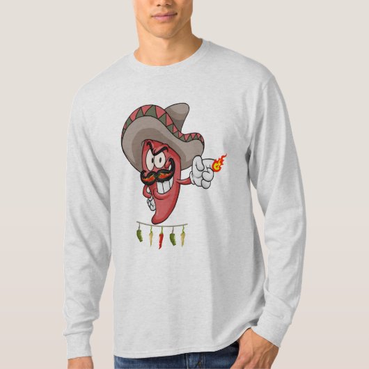 チリのクックアウト長袖 Tシャツ (正面)