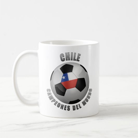 チリのサッカーのチャンピオン コーヒーマグカップ (左)