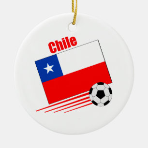 チリのサッカーチーム セラミックオーナメント