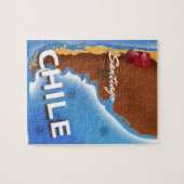 チリのサンティアゴ・ヴィンテージ旅行ポスター ジグソーパズル (横)