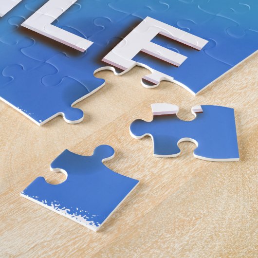 チリのサンティアゴ・ヴィンテージ旅行ポスター ジグソーパズル (側面)