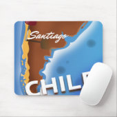 チリのサンティアゴ・ヴィンテージ旅行ポスター マウスパッド (マウス)