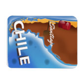 チリのサンティアゴ・ヴィンテージ旅行ポスター マグネット (横)