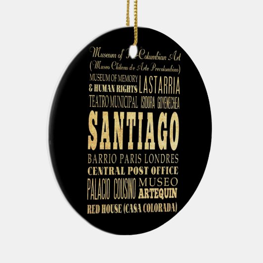 チリのタイポグラフィの芸術のサンティアゴ都市 セラミックオーナメント (右)