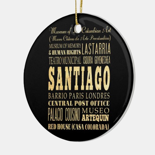 チリのタイポグラフィの芸術のサンティアゴ都市 セラミックオーナメント (左)