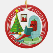 チリのチリペッパーの読本のクリスマスのオーナメント セラミックオーナメント (裏面)