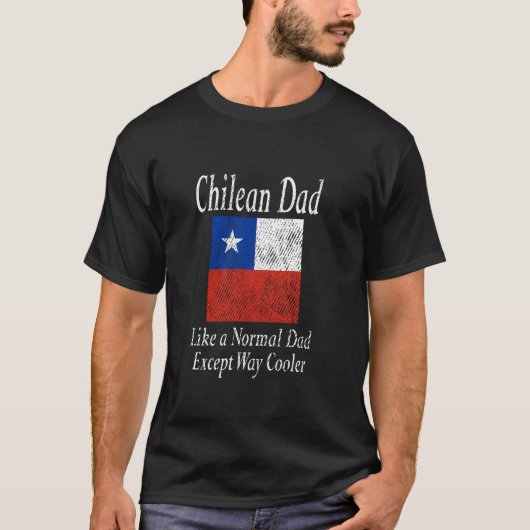 チリのパパ – チリの父の日ヴィンテージ国旗 Tシャツ (正面)