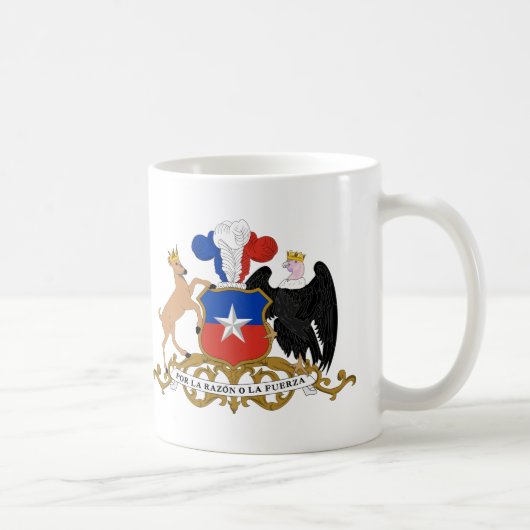チリのマグ紋章付き外衣 コーヒーマグカップ (右)