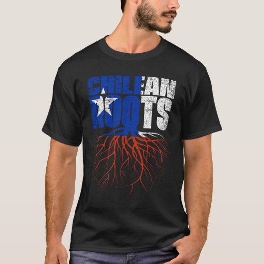 チリのルーツチリ伝統国旗 Tシャツ (正面)