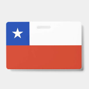 チリの国旗が付いた名札 バッジ