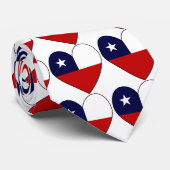 チリの国旗ハートバレンタインタイ ネクタイ (ロール)