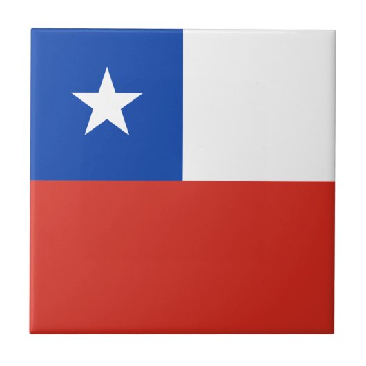チリの国旗 タイル (正面)