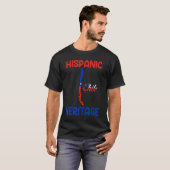チリの地図チリ国旗Hispanic伝統ラテン月 Tシャツ (正面フル)