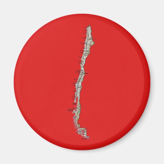 チリの地図マグネット マグネット (正面)