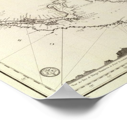 チリの地図 ポスター (角)