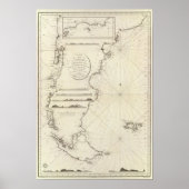 チリの地図 ポスター (正面)