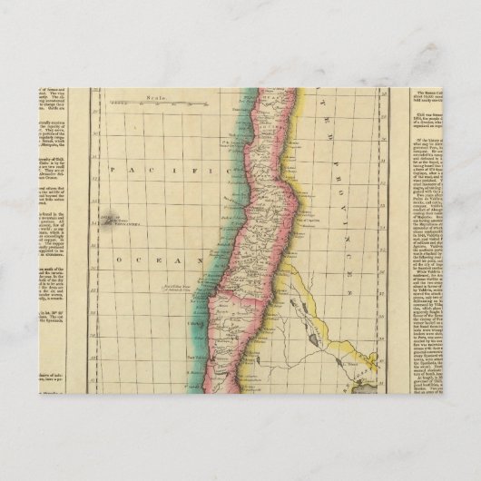 チリの地図 ポストカード (正面)