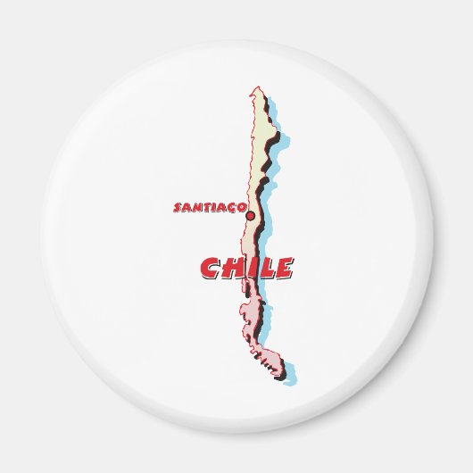 チリの地図 マグネット (正面)