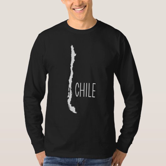 チリの地図 Tシャツ (正面)